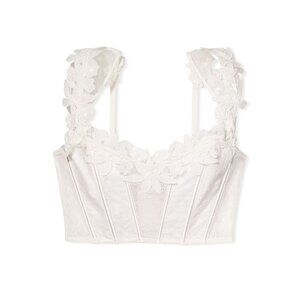 New! Victoria's Secret Very Sexy Coconut White Floral Corset Top Size S 25041